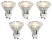 Set de 5 becuri LED clare, dimabile, GU10 50mm 4.9W 500 lm 2700K