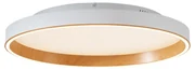 Plafonieră de design albă cu lemn 60cm incl. LED cu comutator cu 3 căi - Ingo
