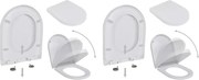 vidaXL Capace WC cu închidere silențioasă, 2 buc., alb, plastic