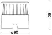 Corp de iluminat LED pentru căi de acces Ideal Lux FLOOR LED/3W/230V d. 9 cm CRI 90 IP67 crom