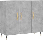 vidaXL Dulap, gri beton, 90x34x80 cm, lemn compozit