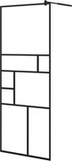 vidaXL Paravan de duș walk-in negru 80x195 cm sticlă ESG transparentă