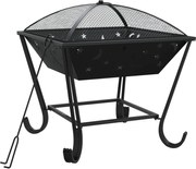 vidaXL Vatră de foc cu vătrai, 50 cm, oțel, XXL