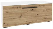 Comoda Kos, O Usa, Alb/Stejar Artisan, 95 x 40 x 39 cm