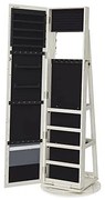 Dulap de bijuterii cu blocare, Songmics, Oglinda, JBC62W, 38 x 161 x 38 cm