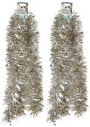 Ghirlanda de Crăciun bogată Champagne, 2 m, SET DE 2 BUCĂȚI