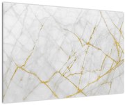 Tablou - Marmură alb- auriu (90x60 cm)
