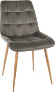 Scaun CHIC D, gri - Bluvel 14, stofa catifelata/metal, 50x58x88 cm
