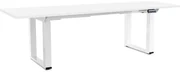 Masă înălțime reglabilă OfficeTech Strong 240 x 80 cm, picioare albe, alb