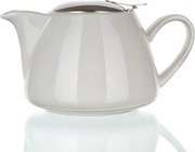BANQUET Ceainic din ceramică cu capac din inox şi sită Bonnet culoare albă BANQUET