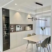 Lustra Pendul LED Cu Telecomandă, 3 Tipuri De Lumină, Înălțime Reglabilă,50W, Gri