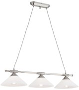 Lustra, Pendul realizat manual ARTDESIGN 3L, crom satinat/ alb opac