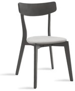 Scaun Bucatarie/Dining Torkan Lemn De Cauciuc Finisaj Gri Antracit Sezut Tapiterie Textila Gri