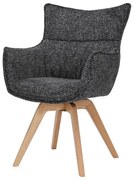 Set de 2 scaune pivotante picioare din lemn VOGUE antracit
