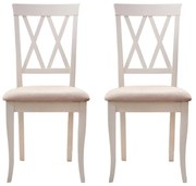 Set 2 scaune dining din lemn de fag Venetia, Alb/Regent plain 03