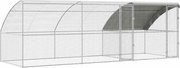 vidaXL Cușcă pentru pui 3 pcs Argintiu 600 x 200 x 200 cm Oțel și PE