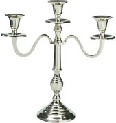 Sfeșnic metalic cu 3 brațe 29x10x30 cm, culoareargintiu, decor 2