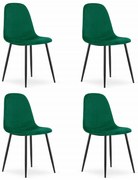 Set 4 Scaune Bucatarie/Dining Caddo Catifea Verde