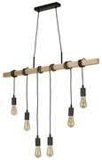 Lustra din lemn cu 6 pendule design rustic Woody