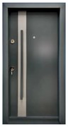 Usa metalica de exterior cu izolatie si vizor Novo Doors NDA1, Din compozit, 2 yale, Kit complet, Pentru case, Gri antracit cu gri deschis (Sens