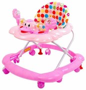 Premergator Reglabil in 3 Trepte NOVOKIDS™ , Ratusca, Pliabil, 8 Roti,Cu Melodii, Roz