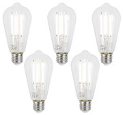 Set 5 becuri Becuri LED inteligente E27 reglabile ST64 transparente 7W 806lm 2700-6500K