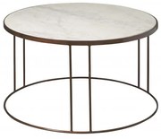 Masuta de cafea rotunda din marmura 81x81x48 cm alba