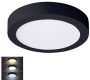 Plafonieră LED/12W/230V 3000/4000/6000K negru rotund Solight WD172-B