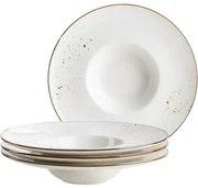 Mäser Set de 4 farfurii gourmet Pintar White cupuncte maro 26 cm