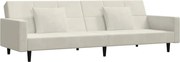 vidaXL Canapea extensibilă cu 2 locuri, 2 perne, crem, catifea