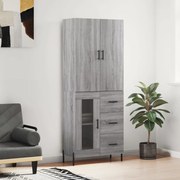 vidaXL Dulap înalt, gri sonoma, 69,5x34x180 cm, lemn compozit