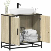vidaXL Dulap de chiuvetă baie stejar sonoma 65x33x60 cm lemn prelucrat