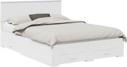 vidaXL Cadru de pat cu headboard Alb 140 x 190 cm Lemn compozit