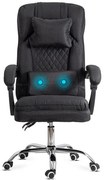 Scaun de birou cu pernă lombară cu masaj din stofă OFF 936 negru
