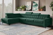 Colțar extensibil Nardo Maxi stânga - verde catifea Bluvel 78
