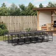 vidaXL Set mobilier de grădină cu perne, 13 piese, negru, poliratan