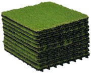 Outsunny Dale pentru Gradina cu Iarba Sintetica 30x30cm 10 Bucati, Gazon Artificial Realist, Verde | Aosom Romania