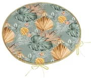 Bellatex Pernă de scaun Adele rotundă netedăMonstera roz galben 40 x 40 cm