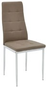 Scaun Bucatarie/Dining Kleo Piele Ecologica Bej Picioare Crom