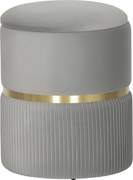 HOMCOM Taburet rotund de depozitare, Taburet tapițat cu catifea și capac detașabil, șezut căptușit și spațiu de depozitare ascuns, Gri deschis | Aosom Romania