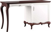 Birou lemn masiv nuc Milan Alb-, 136,3 × 48 × 78,2 cm - stanga