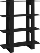 vidaXL Bibliotecă/Separator cameră, negru, 100x30x123,5 cm