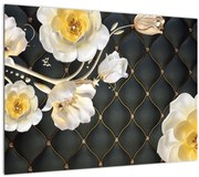 Tablou - Imagine cu flori de trandafir alb (70x50 cm)
