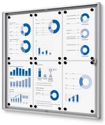 Vitrina informații interioare Economy 6 x A4 - spate din tablă, aluminiu
