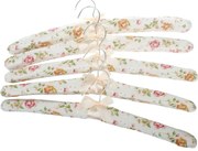 Set de 5 umerașe textile Flori, bej