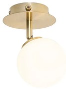 Spot modern auriu cu sticlă opala cu întrerupător - Atena