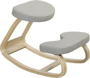 HOMCOM Scaun pentru genunchi cu balansare, din țesătură cu aspect de in și lemn, Gri | Aosom Romania