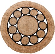 Covor boho rotund din iută, Ø 90 cm