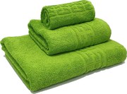Set 3 prosoape de baie 70x130 cm, 50x90 cm, 30x50 cm, bumbac, verde lime