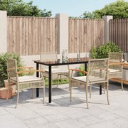 vidaXL Set mobilier de grădină cu perne, 5 piese, bej, poliratan